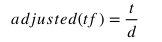 Adjusted TF in mathematical notation