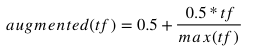 Augmented TF in mathematical notation