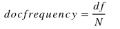 Document Frequency in mathematical notation