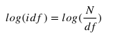 Log IDF in mathematical notation