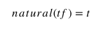 Natural TF in mathematical notation